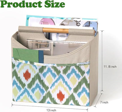 EZDeco Magazine Holder Boho Magazine Rack Floor Foldable 3 Pocket Magazine - Image 4