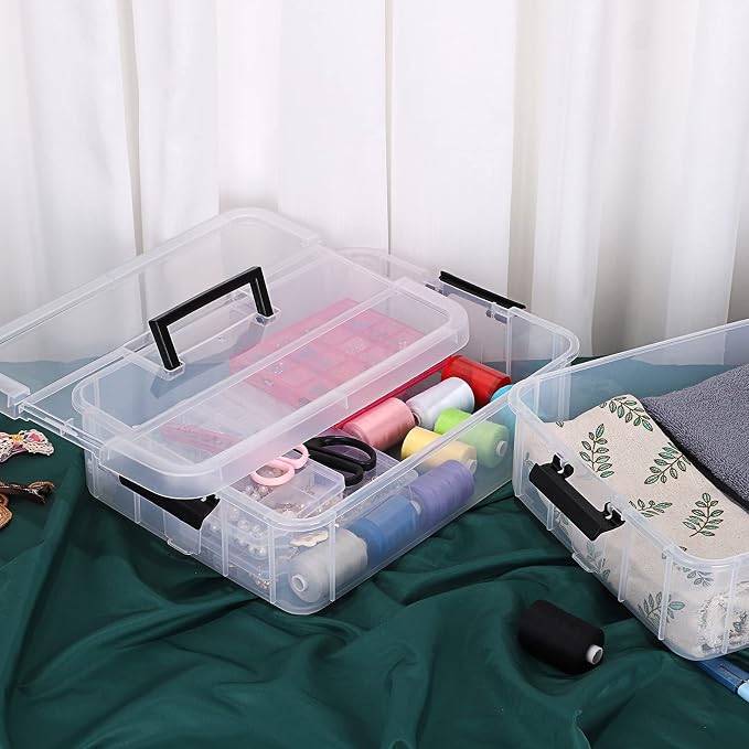 JUXYES 2-Tiers Stack Carry Storage Box - Image 9