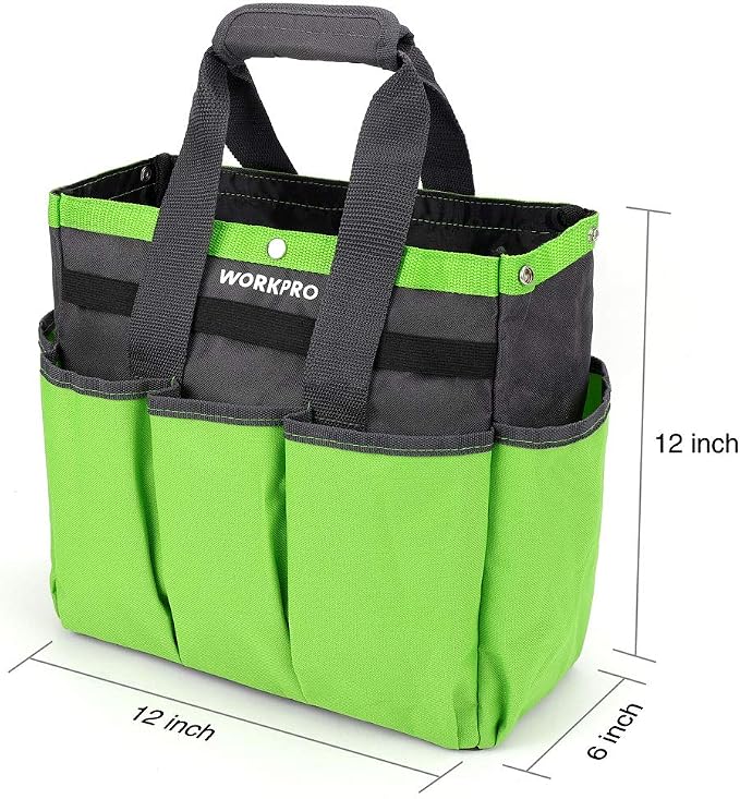 WORKPRO Garden Tool Bag, 8 Pockets Gardening Bag, Heavy Duty Oxford Garden Tote - Image 4