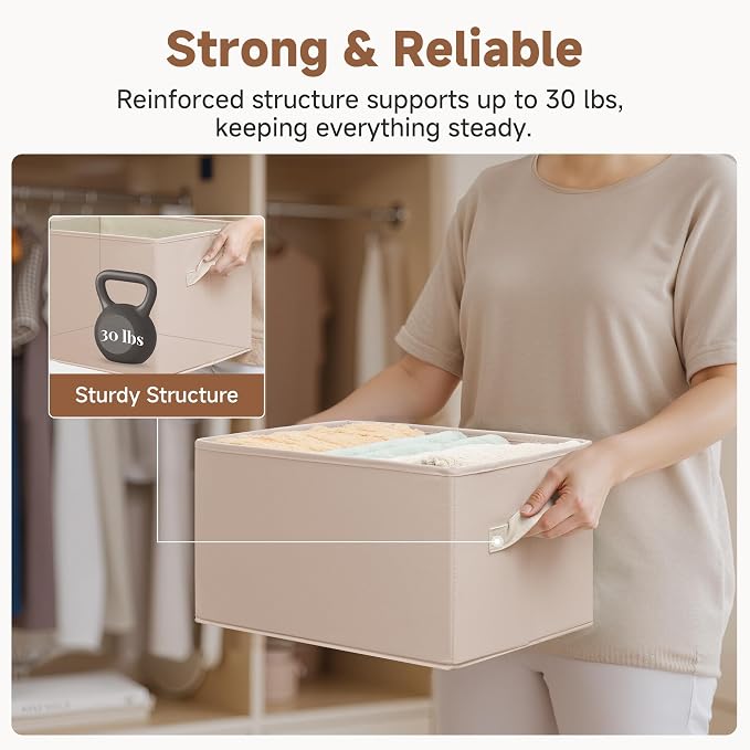 StorageWorks Storage Baskets for Shelves, Foldable Fabric Closet Storage Bins - Image 5