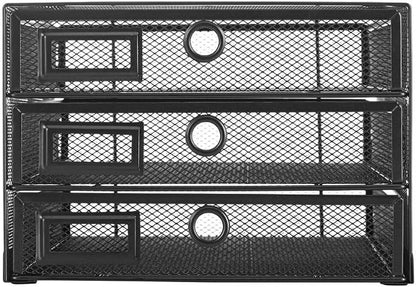 Annova Desk Organizer Wire Mesh 3 Tier Sliding Drawers Paper - Image 7