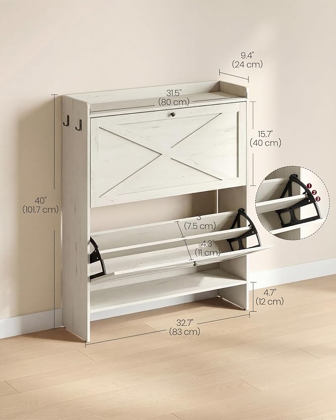 VASAGLE Shoe Storage Cabinet Organizer - Image 2