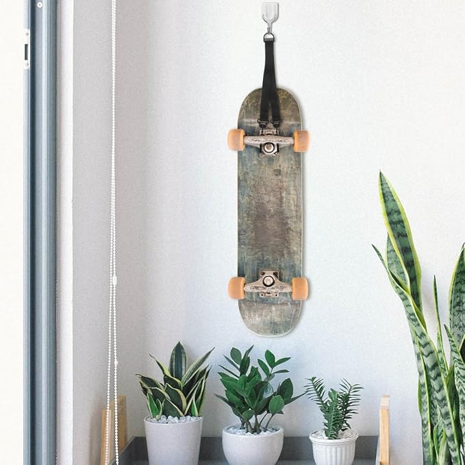 Skateboard Hanger: Skateboard Wall Display Storage Strap Over-The-Door - Image 4