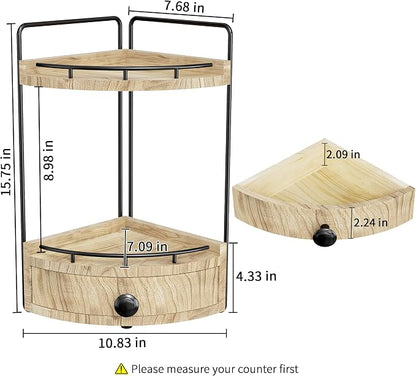 2-Tier Corner Bathroom Counter Organizer - Image 3