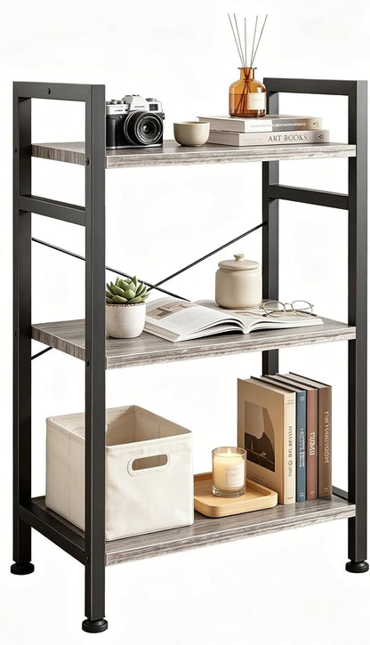 HealSmart 3 Tier Bookshelf, Free Standing Book Shelf Home Office Bookcase Shelf by HealSmart