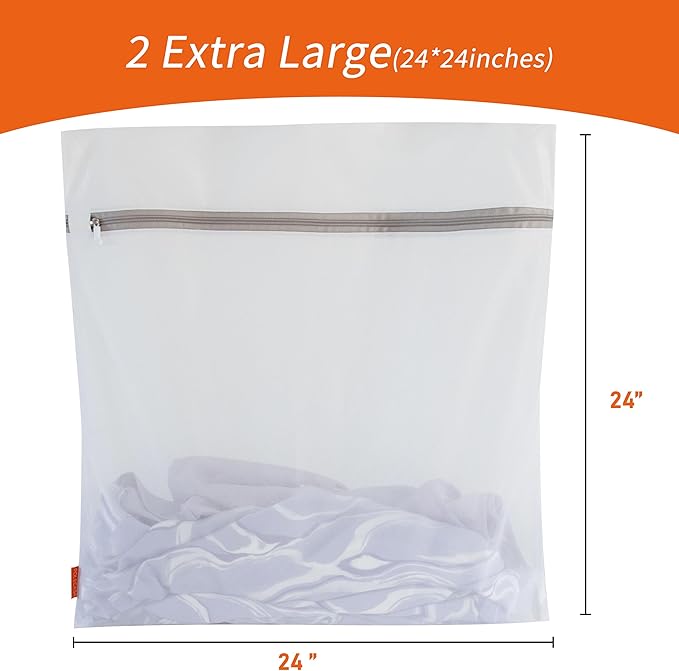 Polecasa Mesh Laundry Bags 2 Pack | Sturdy Zipper, - Image 6