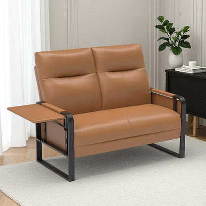 Faux Leather Loveseat, Upholstered Loveseat by Tbillionnext