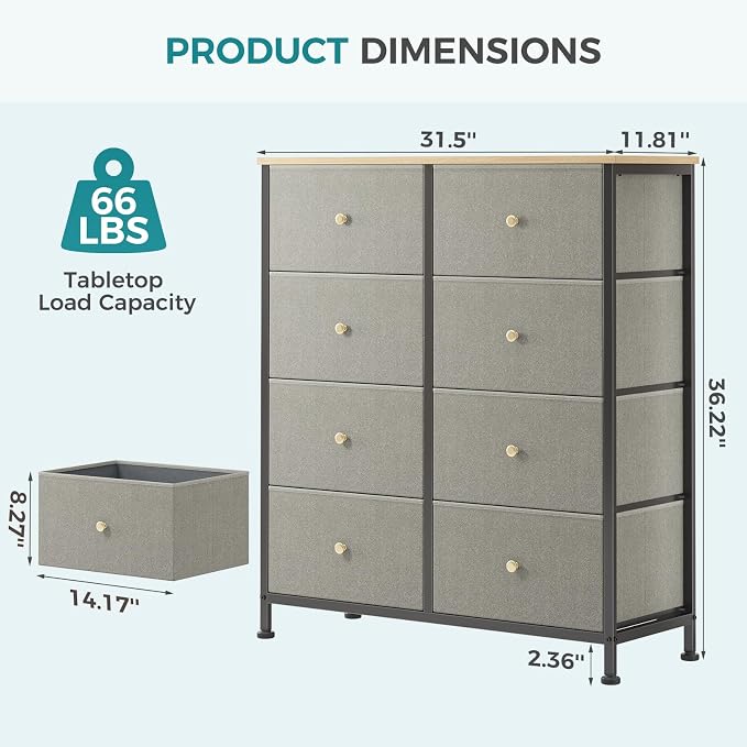 OLIXIS 8 Drawer Storage Dresser - Image 3