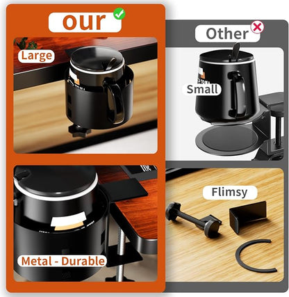 2 Pack Large Desk Cup Holder, OOKUU Anti-Spill Cup Holder - Image 2