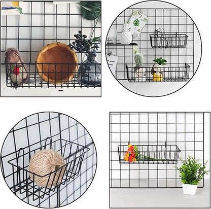 10 PCS Wire Baskets Wall Grid Panel Hanging Wire Basket Hanging Wall Baskets No - Image 5