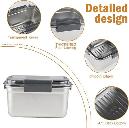 Cheese Container for Refrigerator, Cheese Stainless Steel Container - Image 3