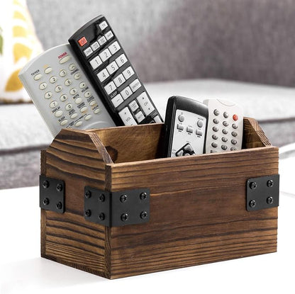 MyGift Wood TV Remote Control Holder, Remote Organizer Storage Caddy - Image 2
