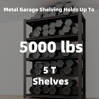 5 Tier Metal Shelving Unit, Adjustable Storage Shelves, Living Room - Image 3