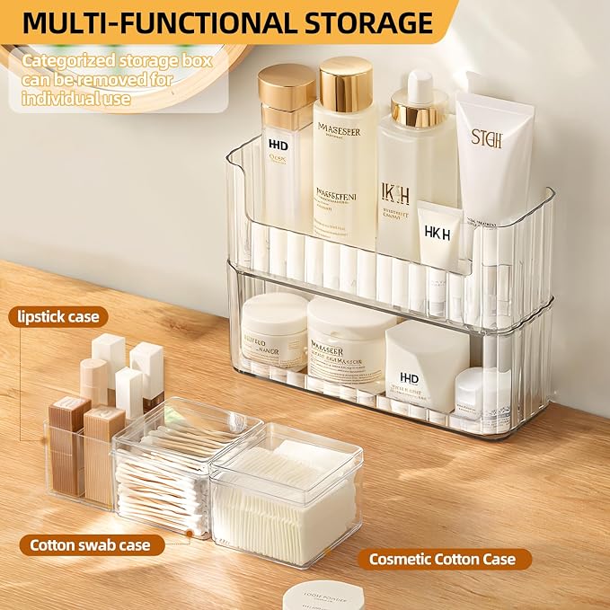 PAVSTINE 2-Tier Stackable Medicine Cabinet Organizer, Narrow Bathroom Makeup - Image 2