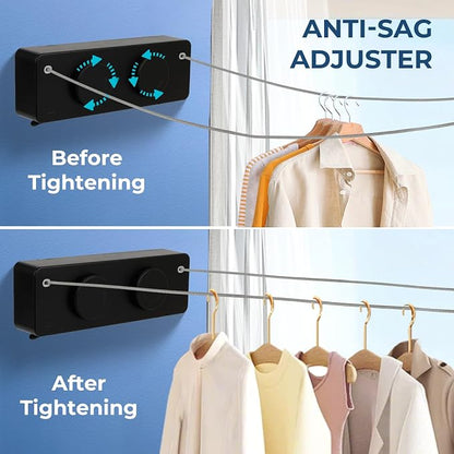 Retractable Clothesline Indoor Outside Heavy-Duty, Upgrade 304 Double Stainless - Image 2