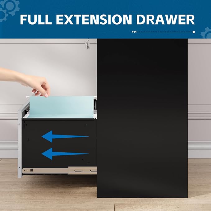 2-Drawer Metal File Cabinet, Lateral Filing Cabinets - Image 5