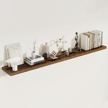 Fun Memories 72 Inch Floating Shelves, 8 Inch Deep Floating Shelf, Large Shelves by FunMemories