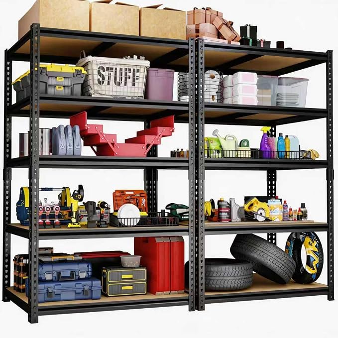 Garage Storage Shelves, 2400 LBS Heavy Duty Shelving, Metal Garage Shelves by Unknown