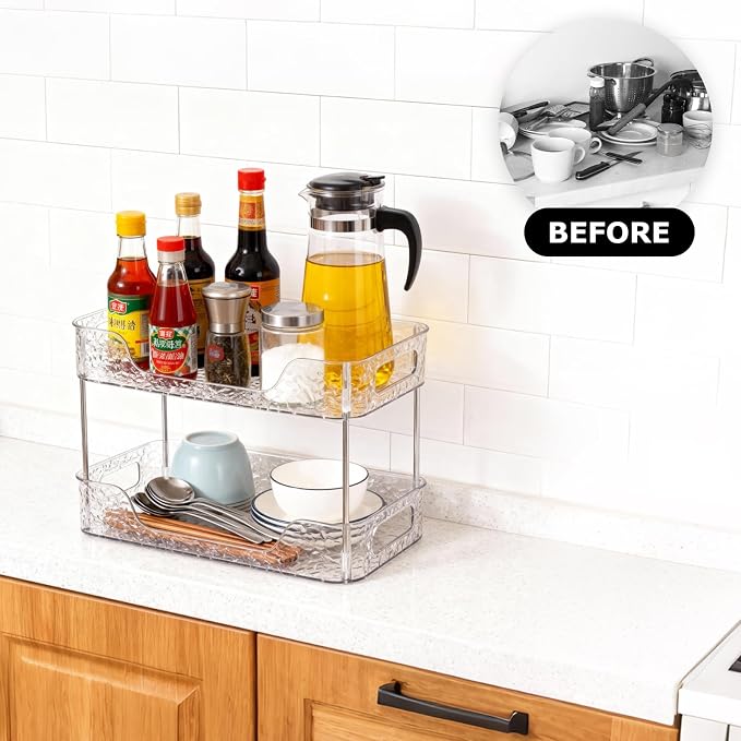 2 Tier Bathroom Counter Organizer, Makeup and Perfume Organizer Tray - Image 5