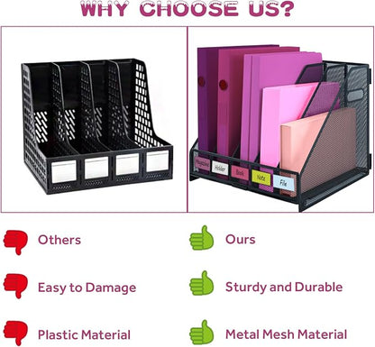 Desk Organizers, Metal Magazine File Holder - Image 4