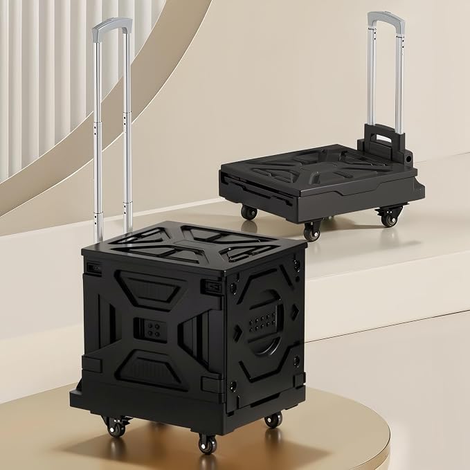 VECELO 66LHeavy-Duty 2-in-1 Foldable Utility Cart, Large Capacity Rolling Crate by VECELO