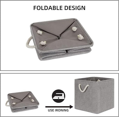 Bidtakay Grey Baskets Foldable Storage Cube Bins 13x13x13 Cube Storage - Image 8