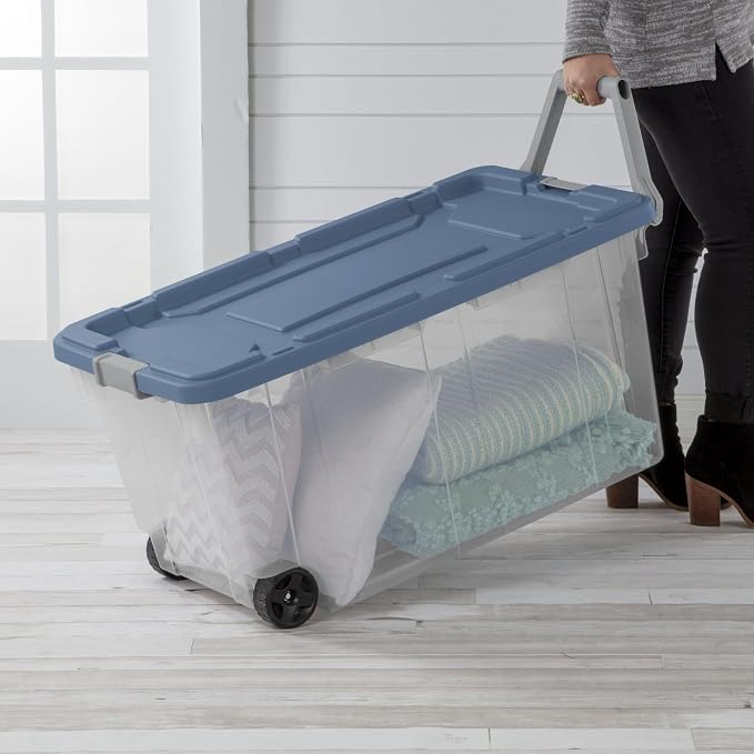 Extra Large Storage Bin, 40 Gallon Wheeled Plastic Storage Container - Image 5
