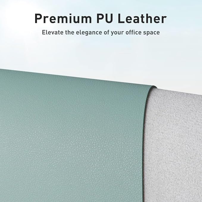 Aothia Leather Desk Pad Protector, Mouse Pad, Office Desk Mat, Non-Slip PU - Image 2