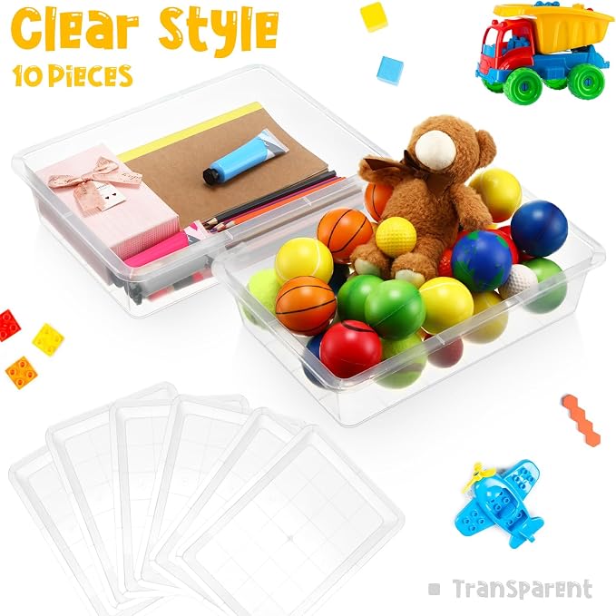 Hoteam 10 Pcs Flat Storage Organizer Tray Bin Paper Tray - Image 4