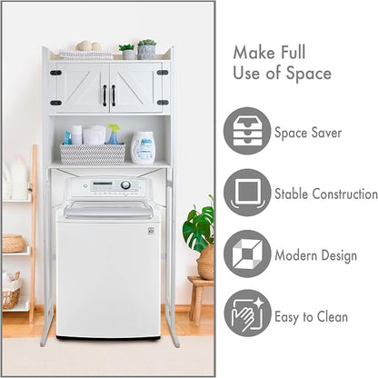 Over The Washer or Over The Toilet Storage Cabinet w/Height Adjustable Shelf - Image 3