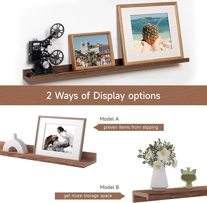 Fun Memories Picture Ledge Shelf, 36 Inch Floating Shelves Set of 2, Nursery - Image 6