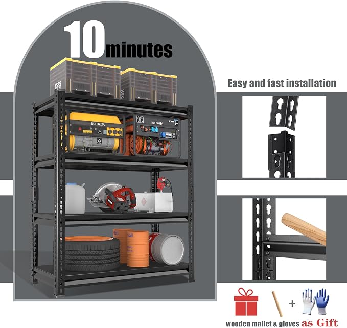 40" W Garage Shelving Heavy Duty，1800LBS Loads Metal Shelving Units and Storage - Image 4