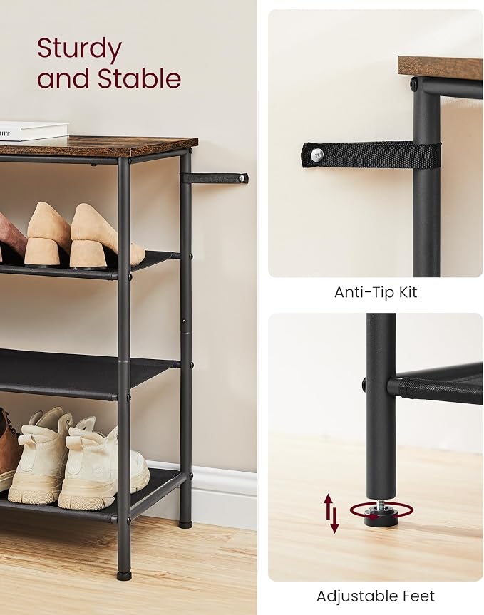 VASAGLE Shoe Rack, 4-Tier Shoe Storage Organizer - Image 5