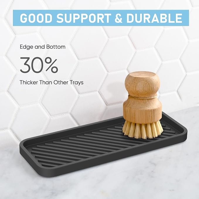 EG-SIPRO Silicone Sponge Holder, Kitchen Sink Organizer Tray Kitchen Soap Tray - Image 5