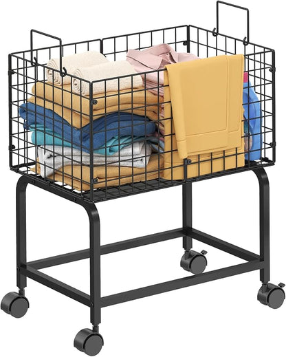 Wire Laundry Hamper Cart, Rolling Laundry Carts by Eyteenokk