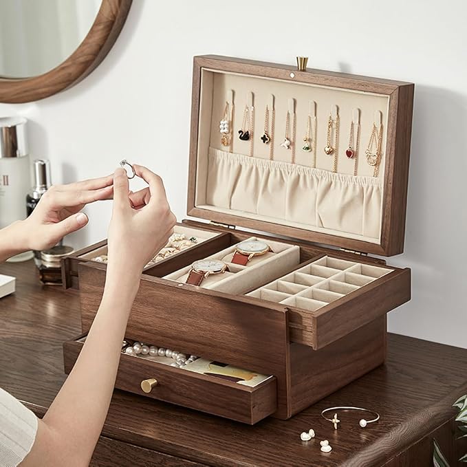CHOSIN Black Walnut Wooden Jewelry Box - Image 6