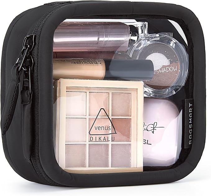 BAGSMART Mini Clear Makeup Bag for Women Portable Travel Toiletry Bag, Cute by BAGSMART