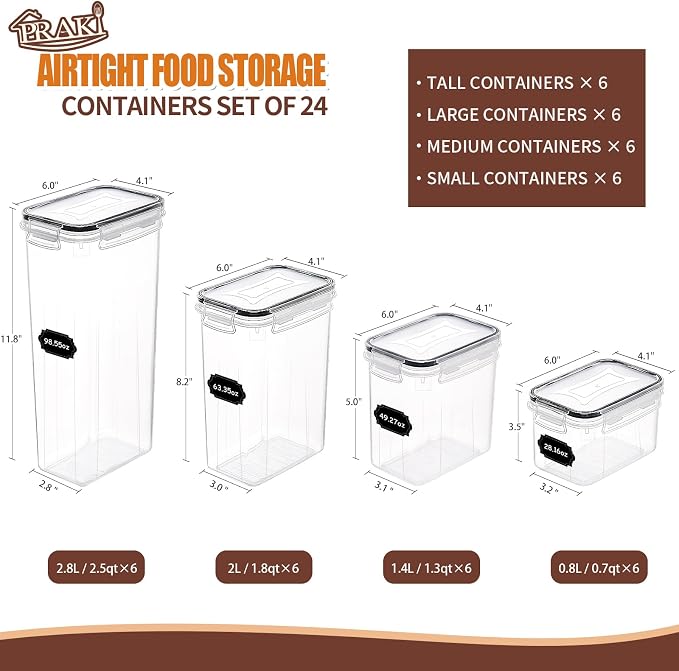PRAKI Airtight Food Storage Containers Set - Image 2