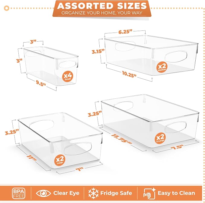 Sorbus Clear Plastic Storage Bins - Image 3
