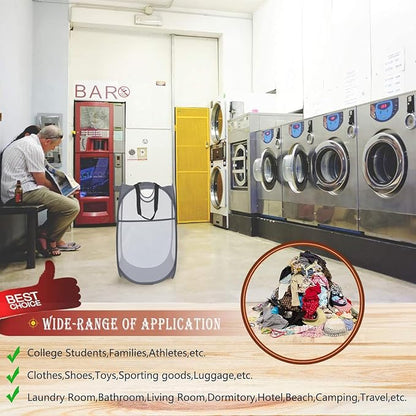 HOUSE AGAIN 2 Pcs Pop Up Laundry Hamper, Strong Mesh Laundry Baskets Collapsible - Image 9