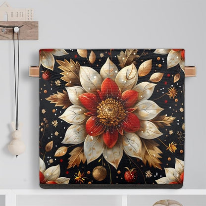 TropicalLife 13x13x13 Inch Large Fabric Storage Cube Flowers Foldable Storage - Image 6