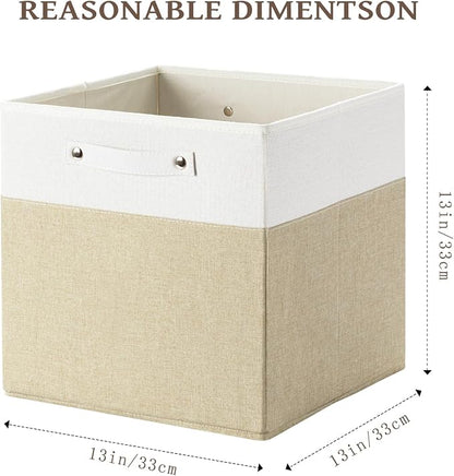 FinishingBo 13x13x13 Storage Cube Bins 4 Pack, Cube Shelf Baskets | Foldable - Image 3