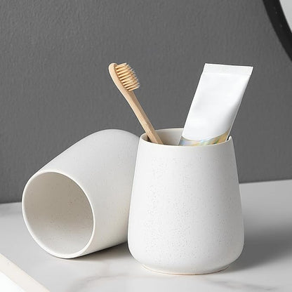 Speckled White Toothbrush Holder Set - Image 5