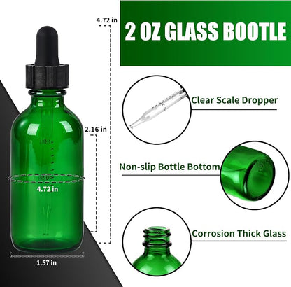 48 Pcs, 2oz Glass Dropper Bottle, Leakproof Tincture Bottles - Image 2