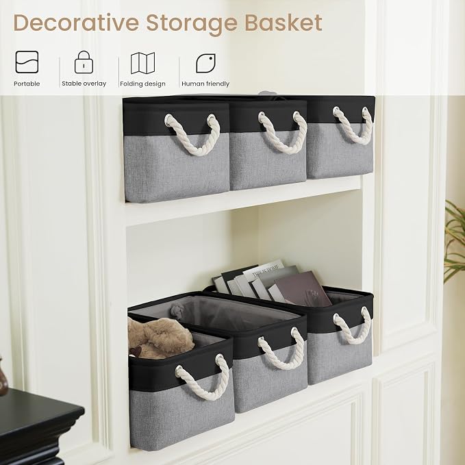 13.8x9.8x6.7 Inch Fabric Small Storage Bins - Image 5