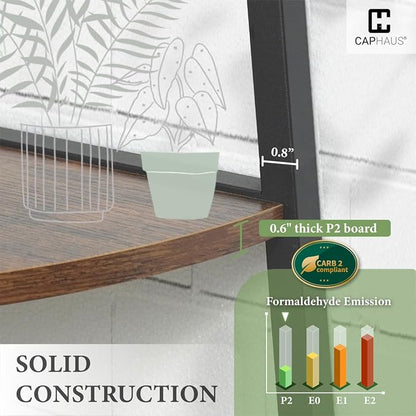 CAPHAUS 4-Tier Corner Shelf Stand, Tall Display Shelves, Ladder Corner Wood - Image 3