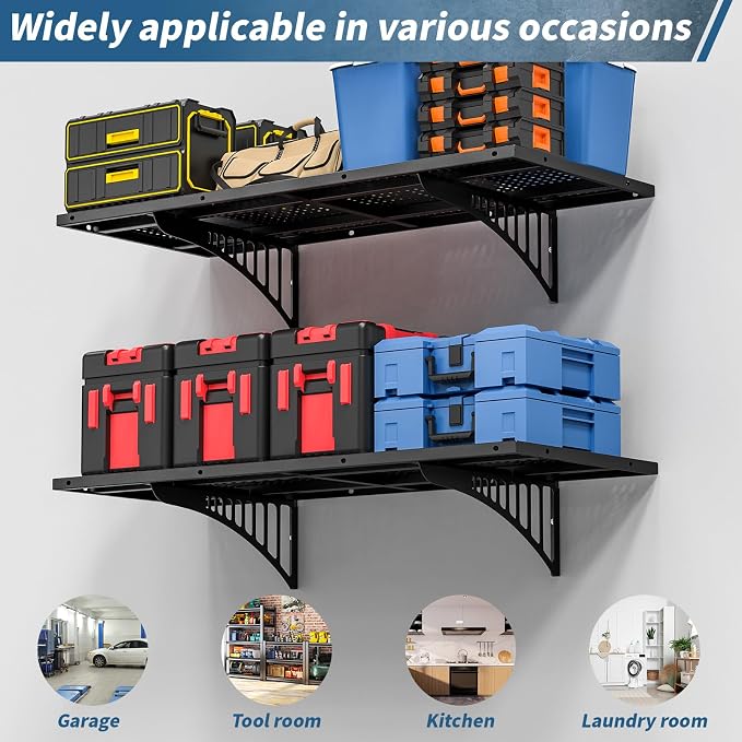 Garage Wall Shelving Heavy Duty, 43.3" Floating Shelves 264lbs Capacity - Image 4