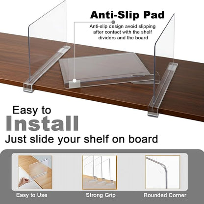 HIGH & SKY 8 Pack Acrylic Shelf Dividers - Image 3