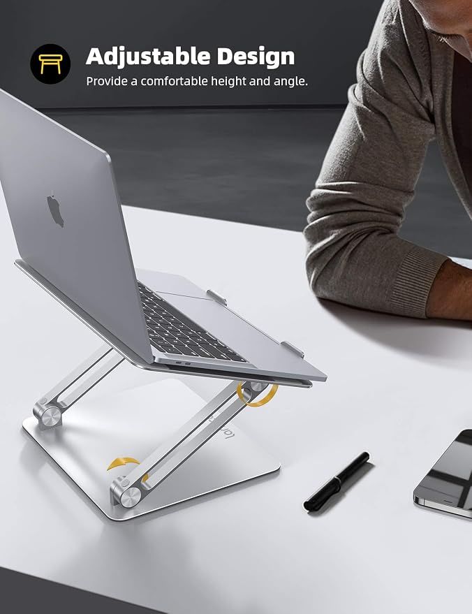 Lamicall Adjustable Laptop Stand, Portable Laptop Riser, Aluminum Laptop Stand - Image 7