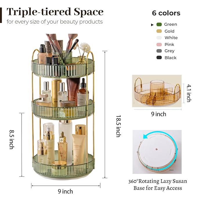 Aveniee 360 Rotating Makeup Organizer - Image 3